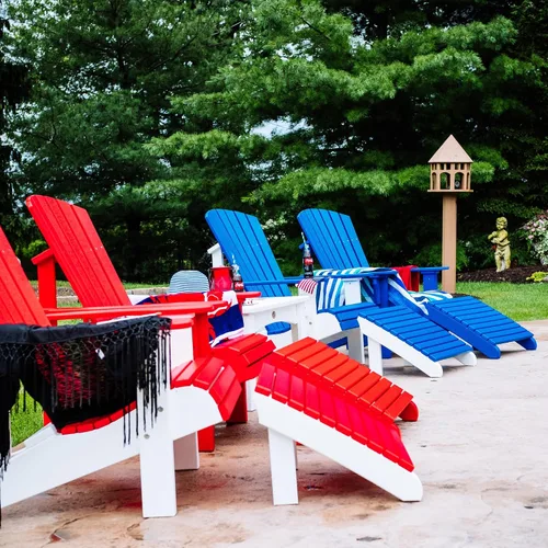 Vista 5 de Reposapiés Adirondack Deluxe - Poli - Aruba Azul y Negro
