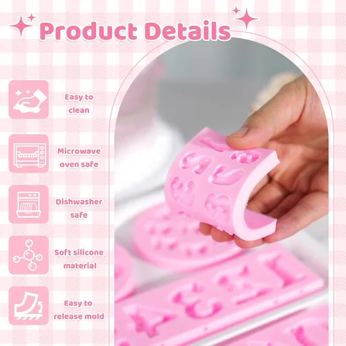 Vista 39 de YunKo Mini arcos de silicona Fondant Moldes Chocolate Candy Cake Pop Craft Molde Bowknot