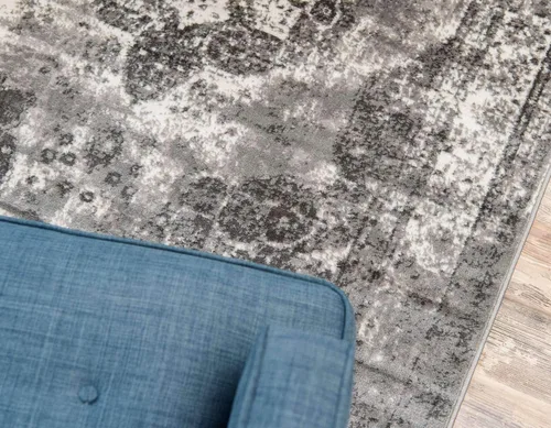 Vista 5 de Unique Loom Sofia Collection - Alfombra de área - Salle Garnier (6 pies 1 pulgada x 9 pies, rectangular, gris/marfil)