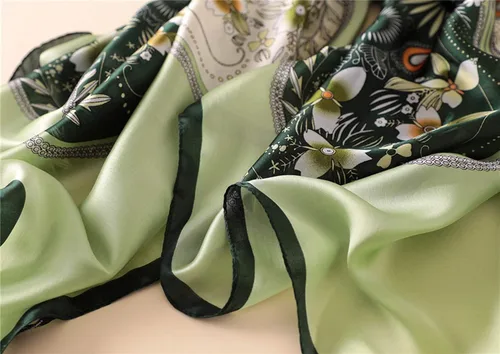Vista 6 de Pañoleta de moda 100% sedosa al tacto, pañoletas largas y ligeras, para mujeres, protección solar