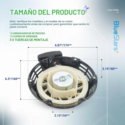 Vista 3 de BlueStars 212 Ct200u Arrancador de retroceso para Predator 212 196cc 212cc 224cc 6.5HP 7HP OHV Motor Coleman CT200U BT200X CT200U-EX KT196 Mini