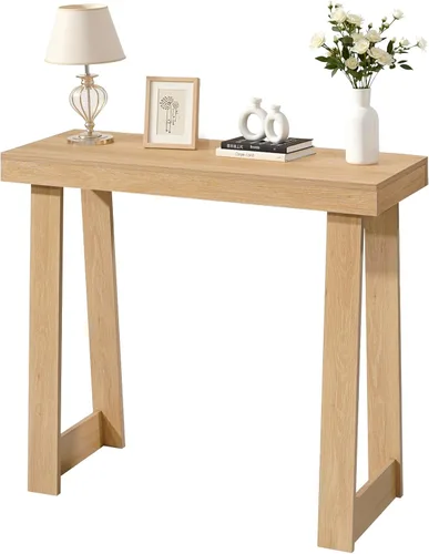 Vista 11 de VEVOR Mesa consola de 36 pulgadas, escritorio moderno detrás del sofá, escritorio de entrada rectangular de madera, soporte estrecho y largo
