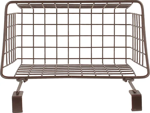 Vista 4 de Cesta de rejilla Spectrum para clóset , Acero inoxidable, Bronce, M