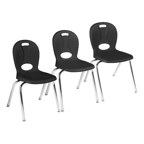 Vista 4 de Learniture LNT-116-CSW-BK Learniture Structure Series - Sillas escolares apilables para aula, altura del asiento de 16 pulgadas, color negro