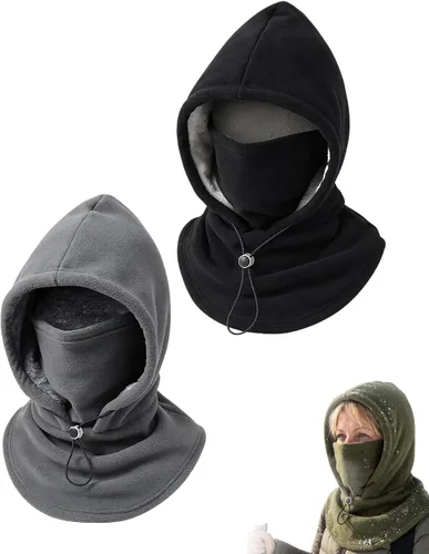 Vista 10 de 3 in 1 Winter Hood Fleece Face Mask & Neck Warmer for Cycling Multicolor 4pc