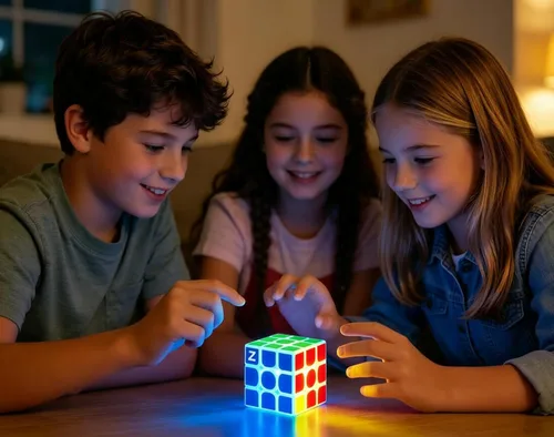 Vista 3 de AMAZA Cubo de velocidad fluorescente 3x3, 3x3x3, que brilla en la oscuridad, cubo de velocidad luminoso de 3 por 3, juguete rompecabezas de cerebro