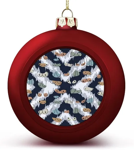 Vista 97 de Boobs Funny Shatterproof Matte Christmas Balls for Tree Wreath Home Decor 1PCS