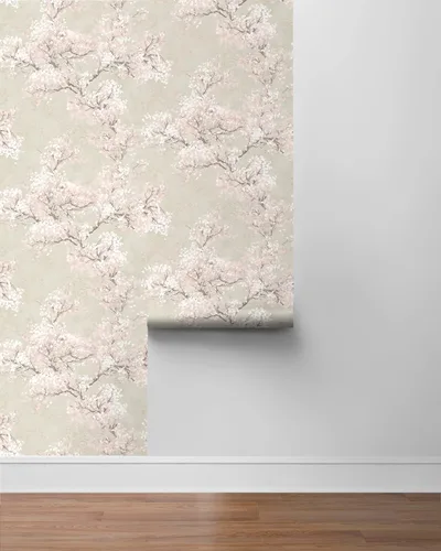 Vista 9 de NextWall Cherry Blossom Grove - Papel tapiz para despegar y pegar (pergamino y rosa)