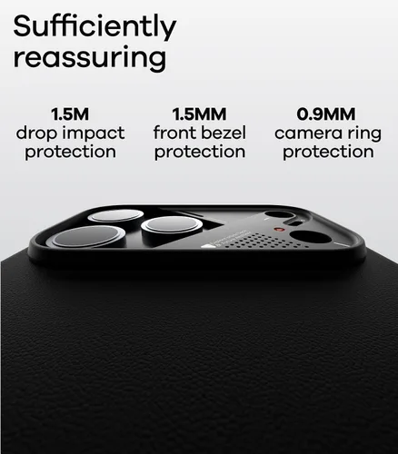Vista 6 de Aulumu Funda CoolHyper de piel vegana A17 para iPhone 17 Pro Max Control de cámara con aletas de refrigeración Comodidad de lujo Compatible