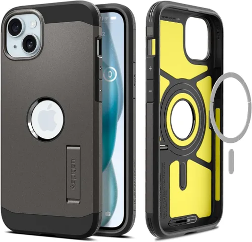 Vista 29 de Spigen Tough Armor MagFit Funda Diseñada para iPhone 15 (2023) [Soporte] [Protección de Grado Militar] Compatible con MagSafe - Negro