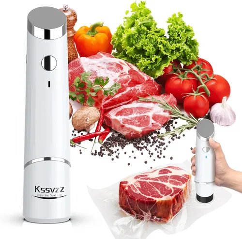 Vista 9 de Kit de sellador al vacío eléctrico de tarros Mason – Sellador al vacío de mano 2 en 1 para tarros de conservas y bolsas de Sous Vide, sellador