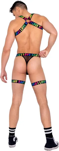 Vista 4 de Roma Costume Roma's Pride Collection Mens Thong with Attached Garters