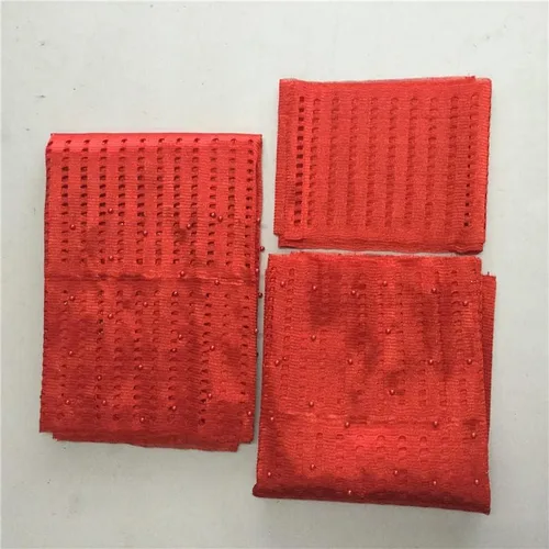 Vista 7 de MSBRIC ASO Oke - Pañuelo hecho a mano con cuentas de gele (3 piezas por bolsa) Nigerian Gele ASO Oke Headtie - 3 piezas por bolsa, color 5562