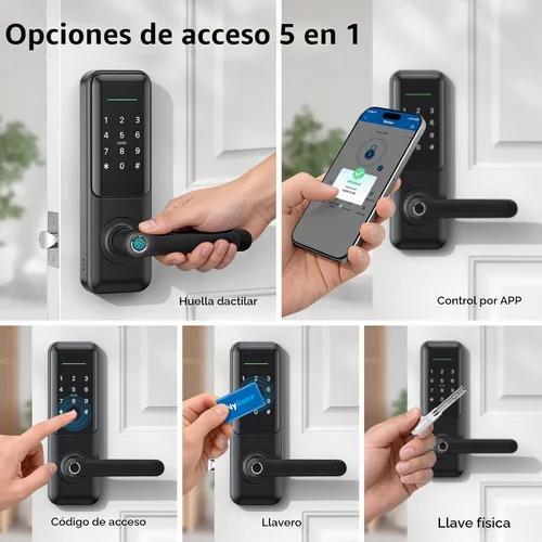Vista 2 de Cerradura de puerta con teclado inteligente Nyboer con manija para puerta delantera