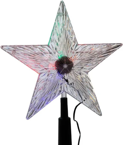 Vista 5 de Estrella Kurt Adler con luz de colores cambiantes para árbol de Navidad, 8.5 pulgadas