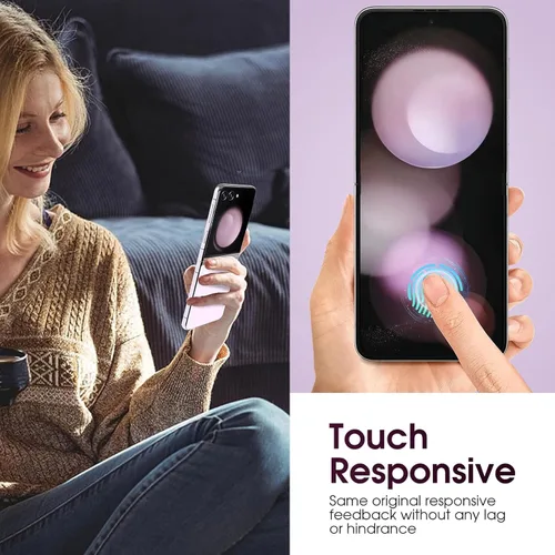 Vista 7 de 2 juegos de protectores de pantalla para Samsung Galaxy Z Flip 4, película interior de hidrogel de TPU + protector de pantalla frontal y trasera HD