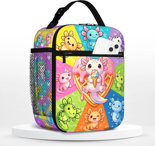 Vista 11 de Lonchera de béisbol para niños, con aislamiento, con diseño de calavera y béisbol, lonchera para niños, escuela, trabajo, oficina, viajes, picnic