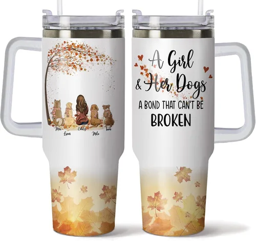 Vista 11 de Gossby Vaso personalizado de 40 onzas con asa y tapa, regalo personalizado para papá para hombres con diseño, nombre, vaso aislado de acero Hombre
