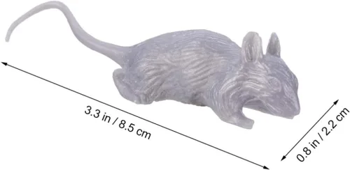 Vista 2 de 10pcs Halloween Prank Simulation Mouse Decorations Lightweight Portable Creepy Plastic Fake Mice for Indoor Outdoor Party Props