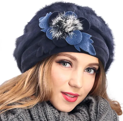 Vista 33 de VECRY - Gorro 100% de lana para mujer, boina de fieltro tipo campana, gorro de vestir para invierno