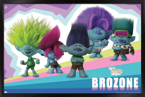 Vista 8 de Trends International Trolls: Band Together - Póster de pared de brozone, 22.4 pulgadas de largo x 14.7 pulgadas, versión enmarcada en madera