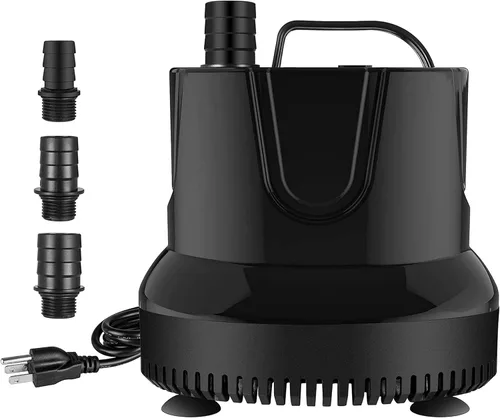 Vista 14 de Simple Deluxe 80 GPH Bomba de Agua Sumergible (300L/H, 3.6W), Bomba de Fuente Ultra Silenciosa con 2.6 pies, 2 Boquillas para Acuario, Piscina