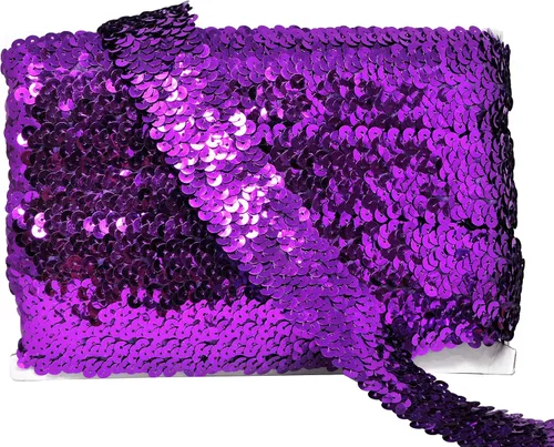 Vista 43 de Mandala Crafts - Cinta de lentejuelas elásticas iridiscentes AB de 1 pulgada para coser 10 Yards, Metallic Color, Washable, Stretchy Band, for