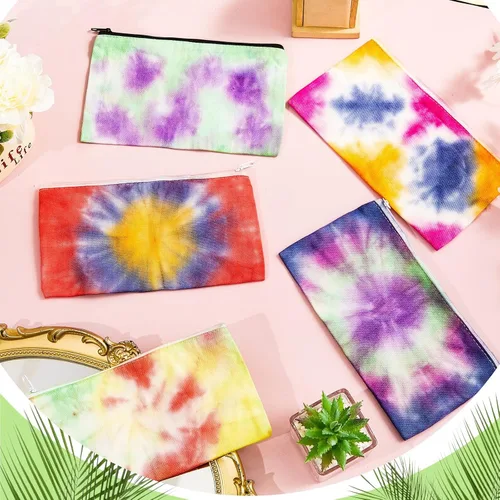 Vista 7 de Silkfly 30 bolsas de maquillaje de algodón blanco para teñido anudado, artículos para teñido anudado, bolsas de cosméticos de algodón en blanco