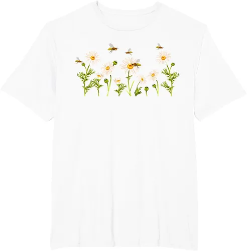 Vista 60 de Marguerites Daisy - Camiseta de verano con margaritas de jardín de flores, Negro, S