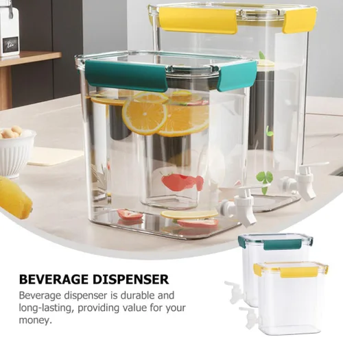 Vista 5 de Homoyoyo Dispensador de bebidas con espita para nevera, dispensador de bebidas de plástico, jarra de agua fría, contenedor de detergente para jugo