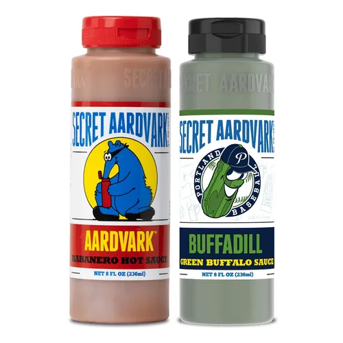 Vista 10 de Secret Aardvark Salsa picante Habanero – Pimientos habaneros y tomates asados, salsa picante medianamente especiada, salsa barbacoa, sin OGM, baja