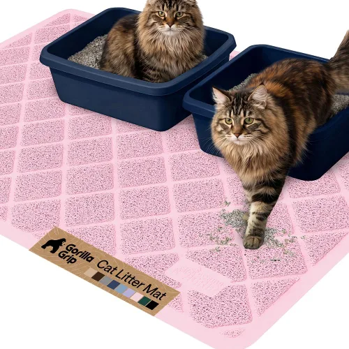 Vista 18 de GORILLA GRIP Tapete para caja de arena para gatos, resistente al agua, respaldo texturizado, fácil de limpiar, menos residuos y suelos limpios, 17 x