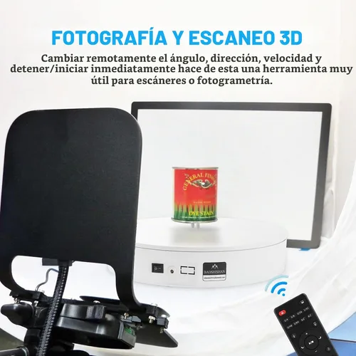 Vista 6 de BAOSHISHAN Tocadiscos motorizados de 360° para fotografía de 13.7 pulgadas