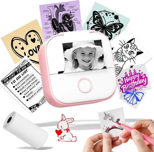 Vista 12 de Memoking Mini impresora - impresora adhesiva T02 máquina sin tinta del Negro