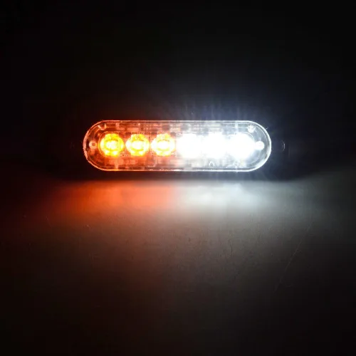 Vista 7 de Barra de luz estroboscópica Universal muy delgada de 6 LED, color ámbar / blanco, Modo de 16 parpadeos, luz de Advertencia para camionetas, autos