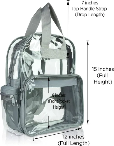 Vista 18 de DALIX Bolsas de mochila transparentes de plástico liso dorado