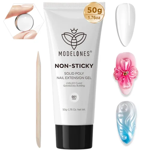 Vista 12 de Modelones Kit de uñas de polygel de 133 piezas, kit de gel para extensiones de uñas de 32 colores en primavera rosa pastel con lámpara de uñas, capa