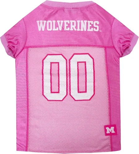 Vista 6 de Pets First Camiseta de la NCAA para perros y gatos, camiseta rosa de California Golden Bears, talla XS. Lindo traje rosa para mascotas