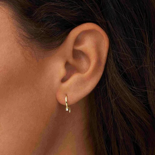 Vista 2 de Fossil Pendientes colgantes de acero inoxidable para mujer