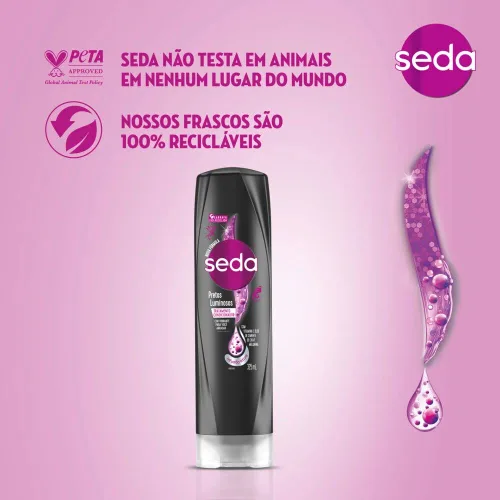 Vista 6 de Seda Linha Pretos Luminosos Condicionador 325 Ml Black Shine Collection - Acondicionador 11 Fl Oz