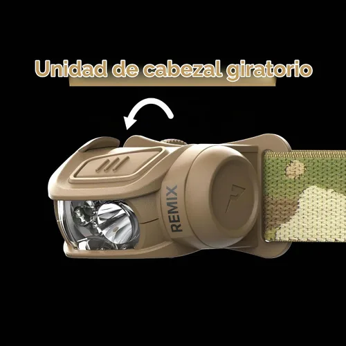 Vista 5 de Princeton Tec Remix - Linterna frontal LED (450 lúmenes, Multicam con LED rojos) (RMX300-RD-MC)