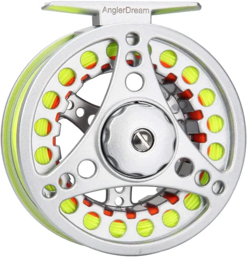 Vista 8 de Carrete de mosca (1/2WT 3/4WT 5/6WT 7/8WT) con línea Combo de aleación de aluminio Arbor grande Carretes de pesca con mosca Peso adelante Línea