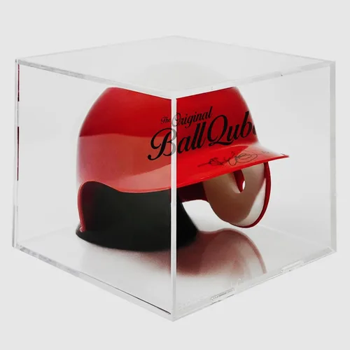 Vista 2 de BallQube - Mini casco para recuerdo de réplicas autografiadas, 7 pulgadas, transparente para fútbol, béisbol, casco de carreras, cubo