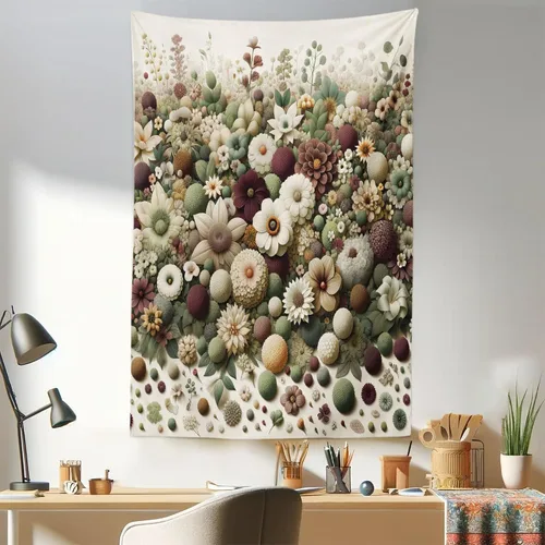 Vista 160 de Ambesonne Tapiz de hongos, atmósfera psicodélica, escena astral estrellada con motivos orientales trippy, decoración de tela para colgar en la pared