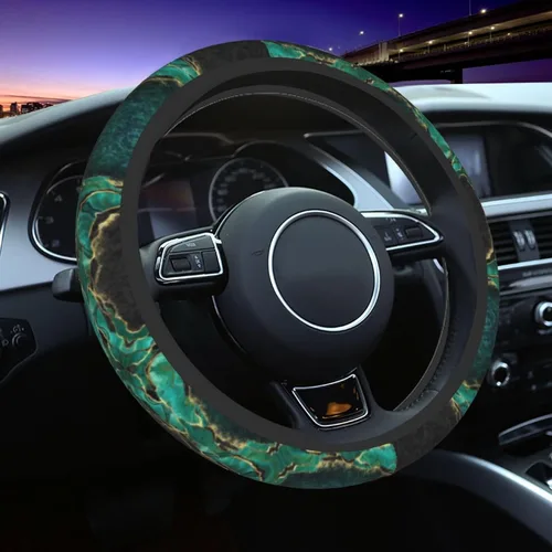 Vista 22 de Funda para Volante de Azulejos Mexicanos Coloridos Accesorios de Automóvil Lindos para Mujeres Niñas Femenino Universal 15 Pulgadas Neopreno