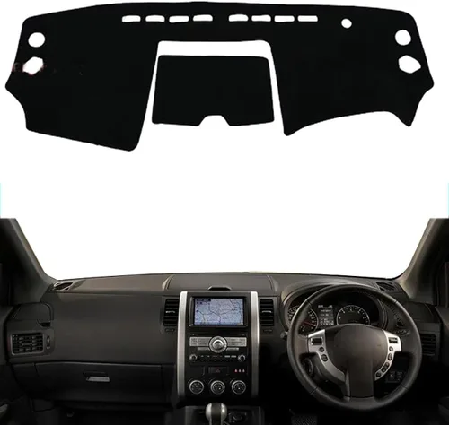 Vista 7 de HATHWAY Compatible con Nissan X-Trail 2008-2013, cubierta de tablero de automóvil, almohadilla negra para salpicadero, accesorios