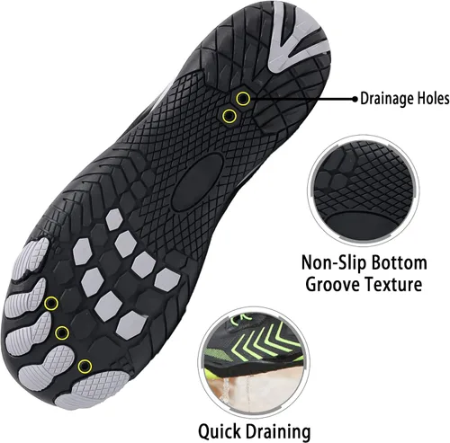 Vista 6 de Zapatos de agua para hombres y mujeres, zapatos acuáticos de secado rápido, para hombres y mujeres, zapatos de natación para senderismo, barco