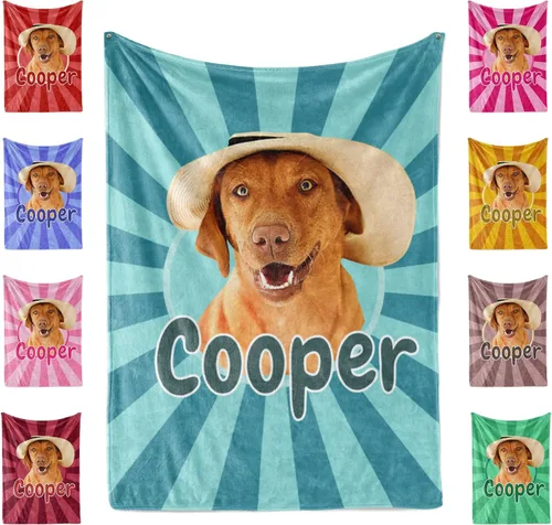 Vista 10 de Manta personalizada con fotos de perro, regalos personalizados con foto de mascota, manta de 30 x 40 pulgadas, manta ultrasuave de doble cara