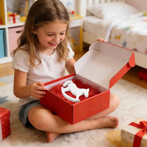 Vista 9 de ULTNICE Pequeño caballo mecedora de madera juguetes para niños - blanco