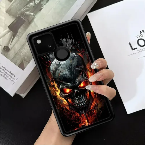Vista 1795 de Compatible con Google Pixel 4A 5G Mobile Case Creative Acrylic Panel trasero Silicona Protección Grip especialmente diseñado para Google Pixel 4A 5G